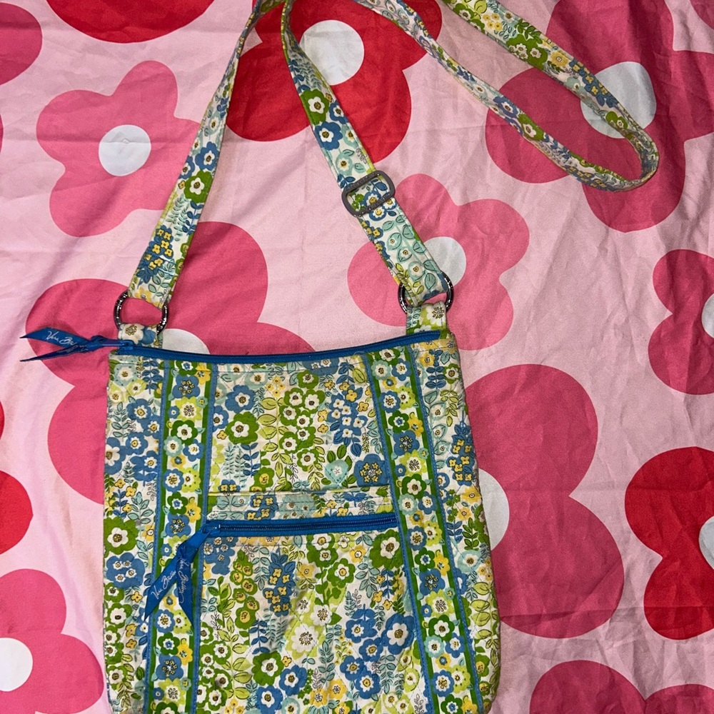 Vera Bradley Blue and Green Floral Crossbody Bag